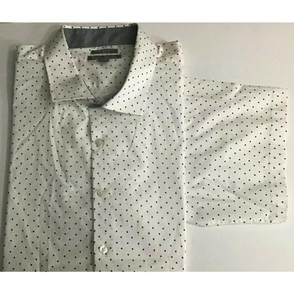 Men's Stretch Short Sleeve Polka Dots Shirt 5XL - Picture 8 of 8